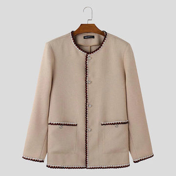 AIDASE  -  Men Jackets Patchwork O-neck Long Sleeve Streetwear Casual Male Cardigan Coats Streetwear Autumn Fashion Jackets S-5XL aidase-shop